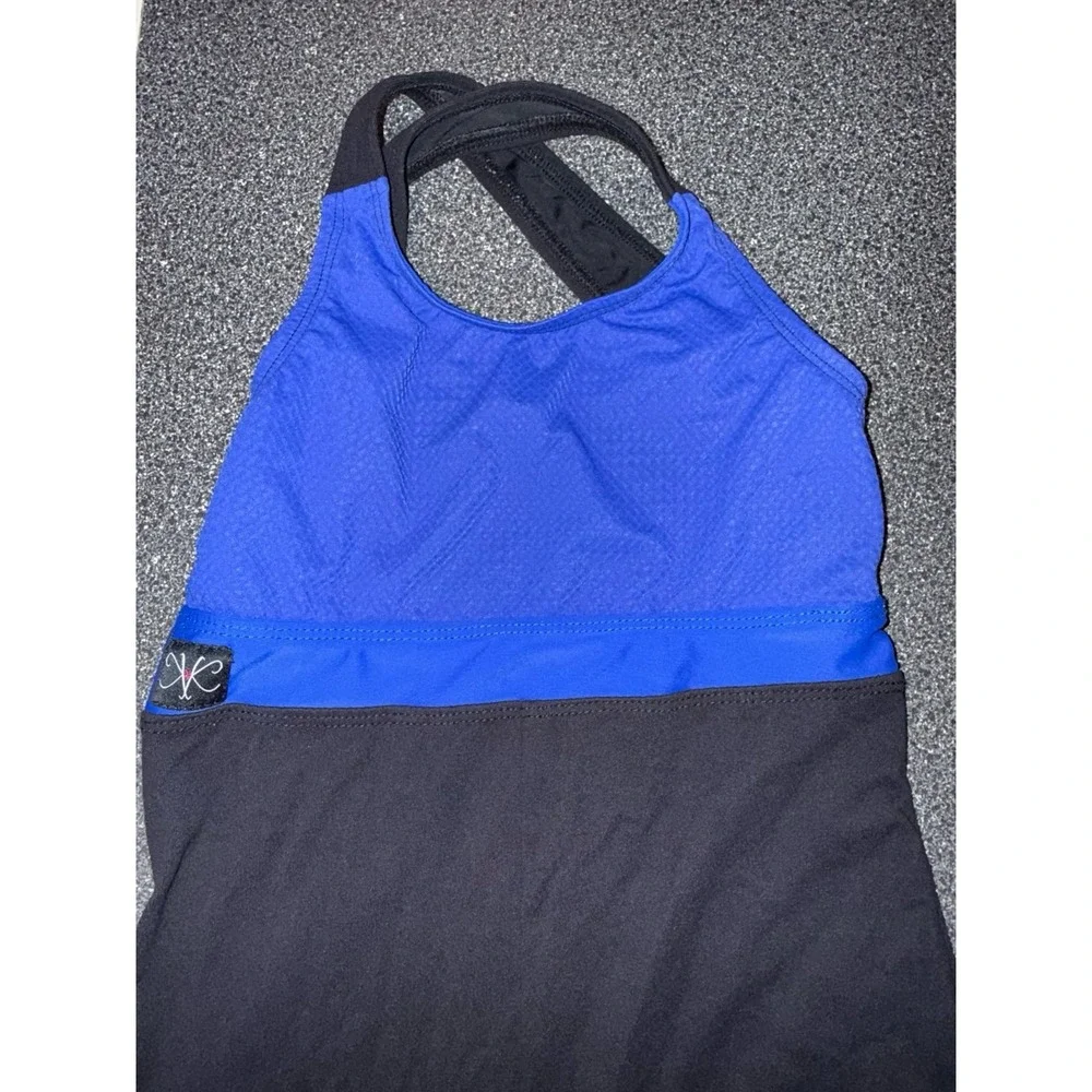 Kandi Kouture Unitard Girls Size CXL (10/12)‎ Blue and Black Dance Wear